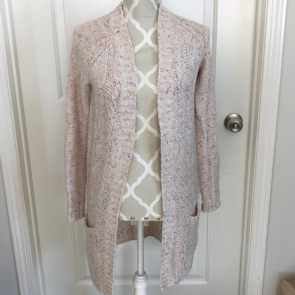 DH3 cable knit tweed cardigan size xs
